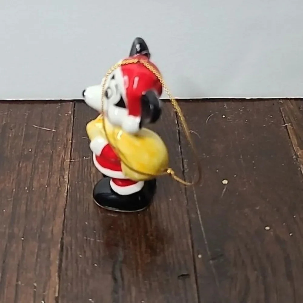 Vintage Disney Mickey Mouse Santa Hanging Christmas Tree Ornament Japan
